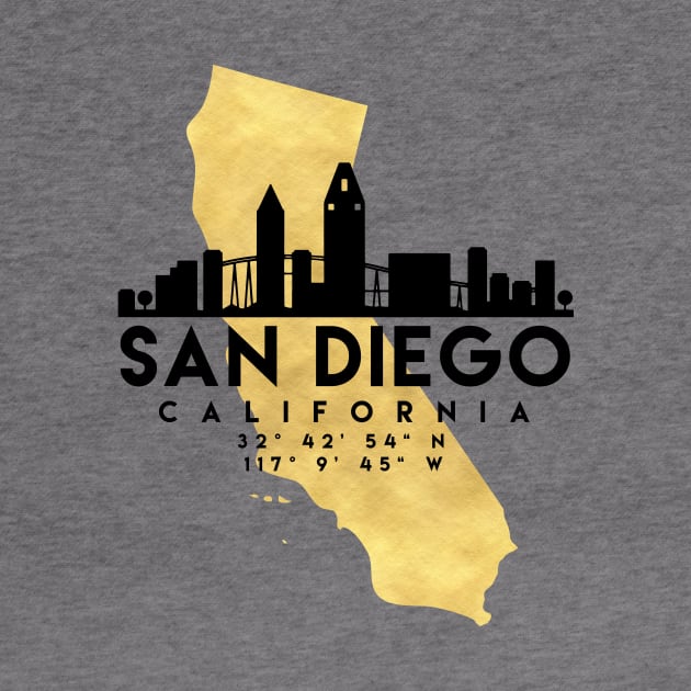 San Diego California Skyline Map Art by deificusArt